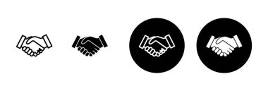 Beyaz arkaplanda iş tokalaşma simgesi vektörü izole edildi. Tokalaşma ikonu vektörü. Sözleşme anlaşması. Simge vektörüne güven. - Anlaştık. Oldu bil. ortaklık simgesi