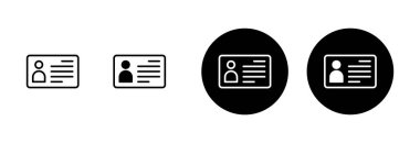 Lisans simgesi vektörü beyaz arkaplanda izole edildi. Kimlik simgesi. Kimlik kartı