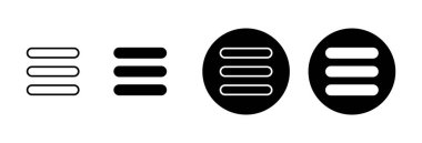 Menü Simgesi vektörü beyaz arkaplanda izole edildi. Web menü simgesi