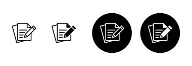 Not simgesi vektörü beyaz arkaplanda izole edildi. Simge vektörü alınıyor. Satır simgesini düzenle. Belge yazımı. İçerik yazımı