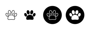 Pençe simgesi vektörü beyaz arkaplanda izole edildi. Paw Yazdırma simgesi