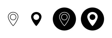 Pin simgesi vektörü beyaz arkaplanda izole edildi. Konum simgesi. Harita işaretleyici simgesi. Nokta. Yer bulucu. Adres