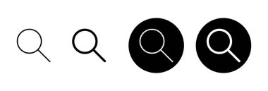 Beyaz arkaplanda izole edilmiş bir simge vektörü ara. Cam vektör simgesi. Büyüteç simgesini ara. Bul