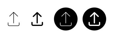 Beyaz arkaplanda izole edilmiş simge vektörünü yükle. İşaret simgesini yükle. Gönderme düğmesi. Sembol yükle.