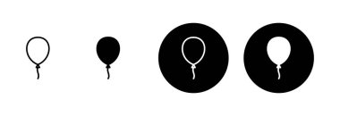 Beyaz arkaplanda izole edilmiş balon simgesi vektörü. Parti balonu süsleme doğum günü vektörü. Balon vektör simgesi