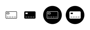 Kredi kartı simgesi vektörü beyaz arkaplanda izole edildi. Kredi kartı ödeme simgesi vektörü