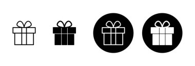 Hediye simgesi vektörü beyaz arkaplanda izole edildi. Hediye vektör simgesi. doğum günü hediyesi