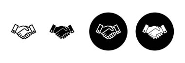 Beyaz arkaplanda iş tokalaşma simgesi vektörü izole edildi. Tokalaşma ikonu vektörü. Sözleşme anlaşması. Simge vektörüne güven. - Anlaştık. Oldu bil. ortaklık simgesi