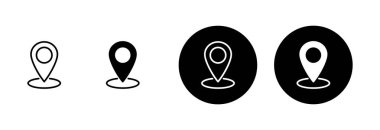 Pin simgesi vektörü beyaz arkaplanda izole edildi. Konum simgesi. Harita işaretleyici simgesi. Nokta. Yer bulucu. Adres