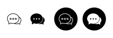 Sohbet simgesi vektörü beyaz arkaplanda izole edildi. Sohbet vektörü simgesi. Konuşma balonu. Mesaj var. Bizimle irtibata geç