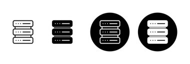 Veritabanı simgesi vektörü beyaz arkaplanda izole edildi. veritabanı vektörü simgesi