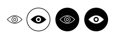 Göz simgesi vektörü beyaz arkaplanda izole edildi. Bak ve Vizyon simgesi. Göz vektörü simgesi
