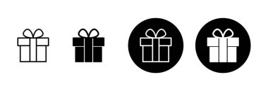 Hediye simgesi vektörü beyaz arkaplanda izole edildi. Hediye vektör simgesi. doğum günü hediyesi