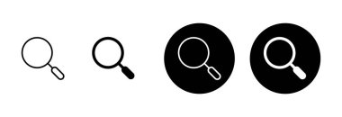 Beyaz arkaplanda izole edilmiş bir simge vektörü ara. Cam vektör simgesi. Büyüteç simgesini ara. Bul