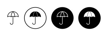 Beyaz arkaplanda şemsiye simgesi vektörü izole edildi. Şemsiye vektör simgesi