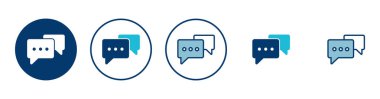 Sohbet simgesi vektörü beyaz arkaplanda izole edildi. Sohbet vektörü simgesi. Konuşma balonu. Mesaj var. Bizimle irtibata geç
