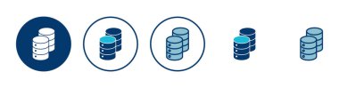 Veritabanı simgesi vektörü beyaz arkaplanda izole edildi. veritabanı vektörü simgesi