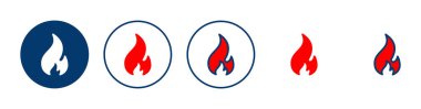Beyaz arkaplanda izole edilmiş ikon vektörünü ateşle. Alev simgesi şablonunu ateşle. Ateş alevleri sembol vektörü