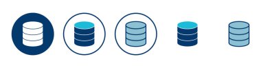 Veritabanı simgesi vektörü beyaz arkaplanda izole edildi. veritabanı vektörü simgesi