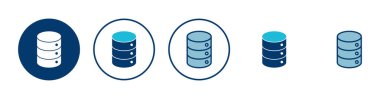 Veritabanı simgesi vektörü beyaz arkaplanda izole edildi. veritabanı vektörü simgesi