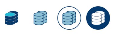 Veritabanı simgesi vektörü beyaz arkaplanda izole edildi. veritabanı vektörü simgesi