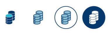 Veritabanı simgesi vektörü beyaz arkaplanda izole edildi. veritabanı vektörü simgesi