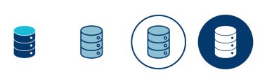 Veritabanı simgesi vektörü beyaz arkaplanda izole edildi. veritabanı vektörü simgesi