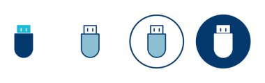 Beyaz arkaplanda izole edilmiş Usb simgesi vektörü. Flash disk simgesi vektörü