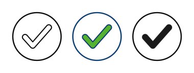 Beyaz arkaplanda izole edilmiş simge vektörünü kontrol et. İşaret simgesini işaretle. Kontrol listesi simgesi. Tik tak