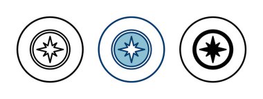 Pusula simgesi vektörü beyaz arkaplanda izole edildi. Pusula vektör simgesi