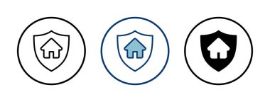 Ev sigortası ikonu vektörü beyaz arka planda izole edildi. ev koruma simgesi