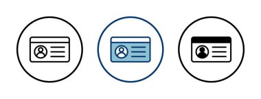 Lisans simgesi vektörü beyaz arkaplanda izole edildi. Kimlik simgesi. Kimlik kartı