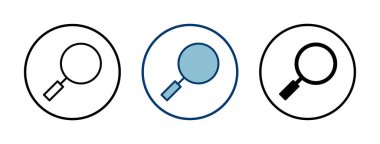 Beyaz arkaplanda izole edilmiş bir simge vektörü ara. Cam vektör simgesi. Büyüteç simgesini ara. Bul