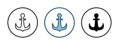 Çapa simgesi vektörü beyaz arkaplanda izole edildi. Çapa sembolü logosu. Çapa deniz simgesi.