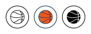 Basketbol ikonu vektörü beyaz arkaplanda izole edildi. Basketbol ikonu. Basketbol logo vektör simgesi