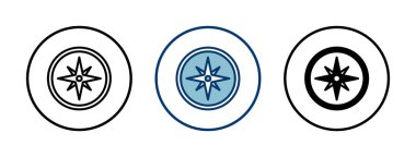 Pusula simgesi vektörü beyaz arkaplanda izole edildi. Pusula vektör simgesi