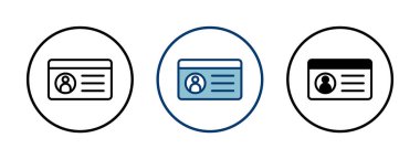 Lisans simgesi vektörü beyaz arkaplanda izole edildi. Kimlik simgesi. Kimlik kartı