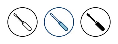 Beyaz arkaplanda izole edilmiş tornavida simgesi vektörü. Tornavida vektör simgesi