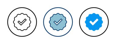 Doğrulanmış simge vektörü beyaz arkaplanda izole edildi. Doğrulama işareti. onaylanmış simge