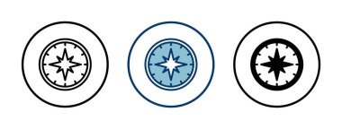 Pusula simgesi vektörü beyaz arkaplanda izole edildi. Pusula vektör simgesi