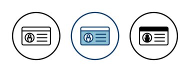 Lisans simgesi vektörü beyaz arkaplanda izole edildi. Kimlik simgesi. Kimlik kartı