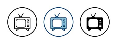 Beyaz arkaplanda izole edilmiş televizyon simgesi vektörü. Televizyon simgesi