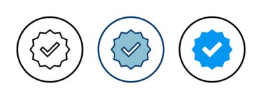 Doğrulanmış simge vektörü beyaz arkaplanda izole edildi. Doğrulama işareti. onaylanmış simge