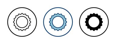 Rozet simgesi vektörü beyaz arkaplanda izole edildi. Ödül ikonu. Başarmak. Damga