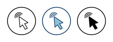 Beyaz arkaplanda simge vektörüne tıklayın. İmleç simgesi. Bilgisayar faresi imleç siyah ok simgelerine tıklayın. işaretleyici ok