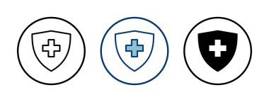 Sağlık sigortası ikonu vektörü beyaz arka planda izole edildi. Sigorta sağlık belgesi simgesi