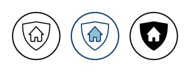 Ev sigortası ikonu vektörü beyaz arka planda izole edildi. ev koruma simgesi