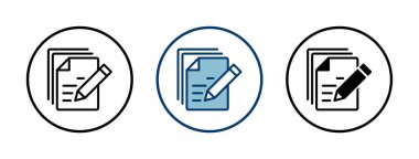 Not simgesi vektörü beyaz arkaplanda izole edildi. Simge vektörü alınıyor. Satır simgesini düzenle. Belge yazımı. İçerik yazımı