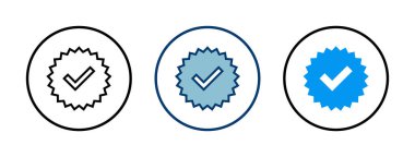 Doğrulanmış simge vektörü beyaz arkaplanda izole edildi. Doğrulama işareti. onaylanmış simge