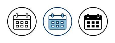 Takvim simgesi vektörü beyaz arkaplanda izole edildi. Takvim sembolü. Takvim vektör simgesi. Son teslim tarihi. Randevu. Süre